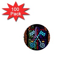 Mosaic Window Rosette Church Glass 1  Mini Magnets (100 Pack)  by Pakrebo