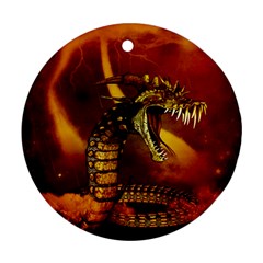 Awesome Dinosaur, Konda In The Night Ornament (round)