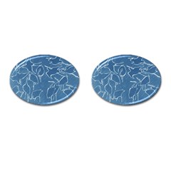 Katsushika Hokusai, Egrets From Quick Lessons In Simplified Drawing Cufflinks (oval) by Valentinaart