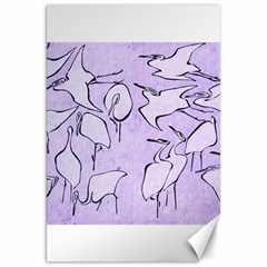 Katsushika Hokusai, Egrets From Quick Lessons In Simplified Drawing Canvas 20  X 30  by Valentinaart
