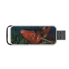 Awesome Mechanical Whale In The Deep Ocean Portable Usb Flash (one Side) by FantasyWorld7