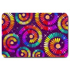 Abstract Background Spiral Colorful Large Doormat  by HermanTelo