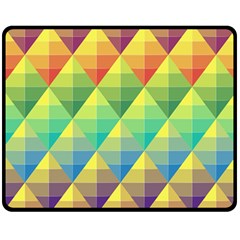 Background Colorful Geometric Triangle Double Sided Fleece Blanket (medium)  by HermanTelo
