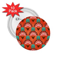 Background Floral Pattern Red 2 25  Buttons (10 Pack)  by HermanTelo