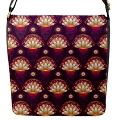 Background Floral Pattern Purple Flap Closure Messenger Bag (s) by HermanTelo