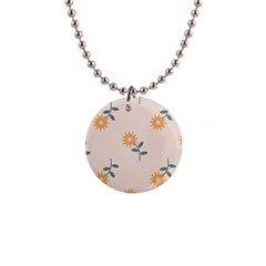 Flowers Continuous Pattern Nature 1  Button Necklace by HermanTelo