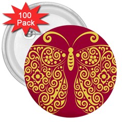 Butterfly Insect Bug Decoration 3  Buttons (100 Pack)  by HermanTelo