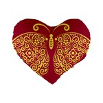 Butterfly Insect Bug Decoration Standard 16  Premium Flano Heart Shape Cushions Front