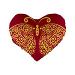 Butterfly Insect Bug Decoration Standard 16  Premium Flano Heart Shape Cushions Back