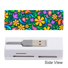 Floral Paisley Background Flower Green Memory Card Reader (stick) by HermanTelo