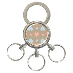 Hearts Heart Love Romantic Brown 3-ring Key Chains by HermanTelo