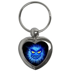 Monster Blue Attack Key Chains (heart)  by HermanTelo