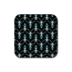 Seamless Pattern Background Black Rubber Coaster (square)  by HermanTelo