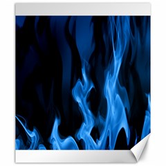 Smoke Flame Abstract Blue Canvas 20  X 24  by HermanTelo