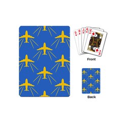 Aircraft Texture Blue Yellow Playing Cards (mini) by HermanTelo