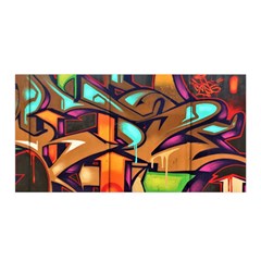 Graffiti Mural Street Art Wall Art Satin Wrap by Pakrebo