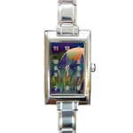 Mountains Abstract Mountain Range Rectangle Italian Charm Watch