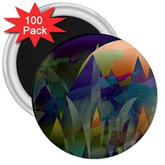 Mountains Abstract Mountain Range 3  Magnets (100 Pack) by Pakrebo