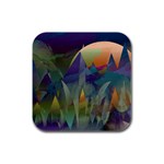 Mountains Abstract Mountain Range Rubber Square Coaster (4 pack) 