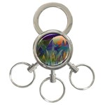 Mountains Abstract Mountain Range 3-Ring Key Chains