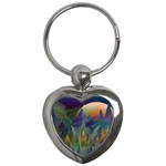 Mountains Abstract Mountain Range Key Chains (Heart) 