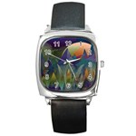 Mountains Abstract Mountain Range Square Metal Watch