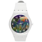 Mountains Abstract Mountain Range Round Plastic Sport Watch (M)