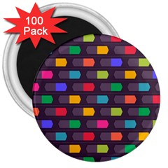 Background Colorful Geometric 3  Magnets (100 Pack) by HermanTelo
