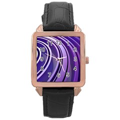 Circle Concentric Render Metal Rose Gold Leather Watch  by HermanTelo