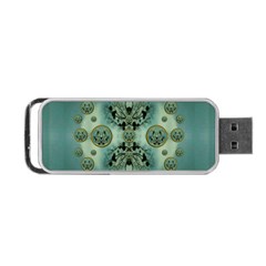 Tree In Golden Meditative Frames Portable Usb Flash (two Sides) by pepitasart