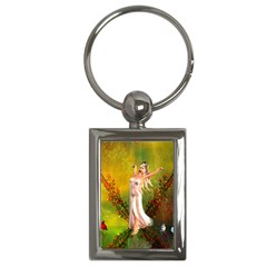 Beautiful Fairy With Wonderful Flowers Key Chain (rectangle) by FantasyWorld7