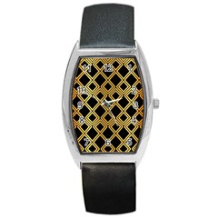 Arabic Pattern Gold And Black Barrel Style Metal Watch by Nexatart