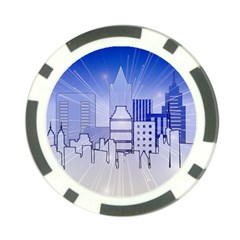 City Architecture Building Skyline Poker Chip Card Guard (10 Pack)