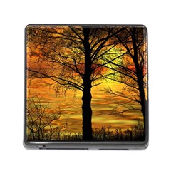 Nature Sunset Landscape Sun Memory Card Reader (square 5 Slot) by Pakrebo