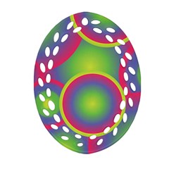 Background Colourful Circles Oval Filigree Ornament (two Sides) by HermanTelo