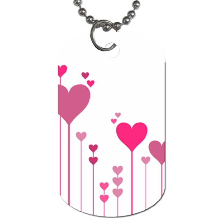 Heart Rosa Love Valentine Pink Dog Tag (One Side)