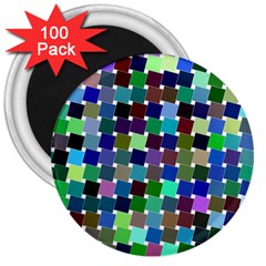 Geometric Background Colorful 3  Magnets (100 Pack) by HermanTelo