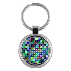 Geometric Background Colorful Key Chain (round) by HermanTelo