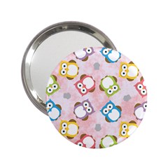 Owl Bird Cute Pattern Background 2 25  Handbag Mirrors