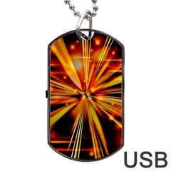 Zoom Effect Explosion Fire Sparks Dog Tag Usb Flash (one Side) by HermanTelo