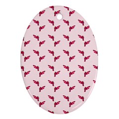 Pink Parrot Pattern Ornament (oval) by snowwhitegirl