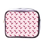 Pink Parrot Pattern Mini Toiletries Bag (One Side) Front