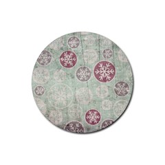 Background Christmas Vintage Old Rubber Coaster (round)  by HermanTelo