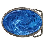 Blue Pattern Texture Art Belt Buckles Front