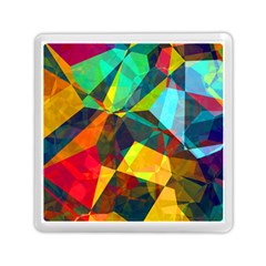 Color Abstract Polygon Background Memory Card Reader (square) by HermanTelo