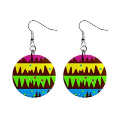 Illustration Abstract Graphic Rainbow Mini Button Earrings by HermanTelo