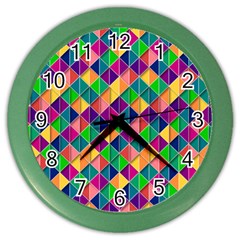 Geometric Triangle Color Wall Clock by HermanTelo