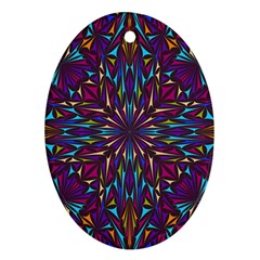 Kaleidoscope Triangle Curved Ornament (oval) by HermanTelo