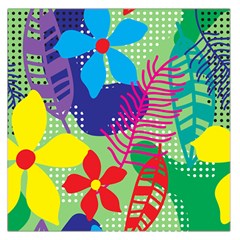 Pattern Leaf Polka Floral Large Satin Scarf (square) by HermanTelo