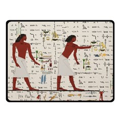 Egyptian Design Men Worker Slaves Double Sided Fleece Blanket (small)  by Sapixe